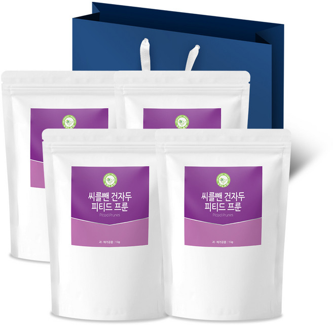 브이플랜 건 푸룬 건자두 씨없는 피티드 프룬 말린 자두 4kg (쇼핑백), 4개, 1kg