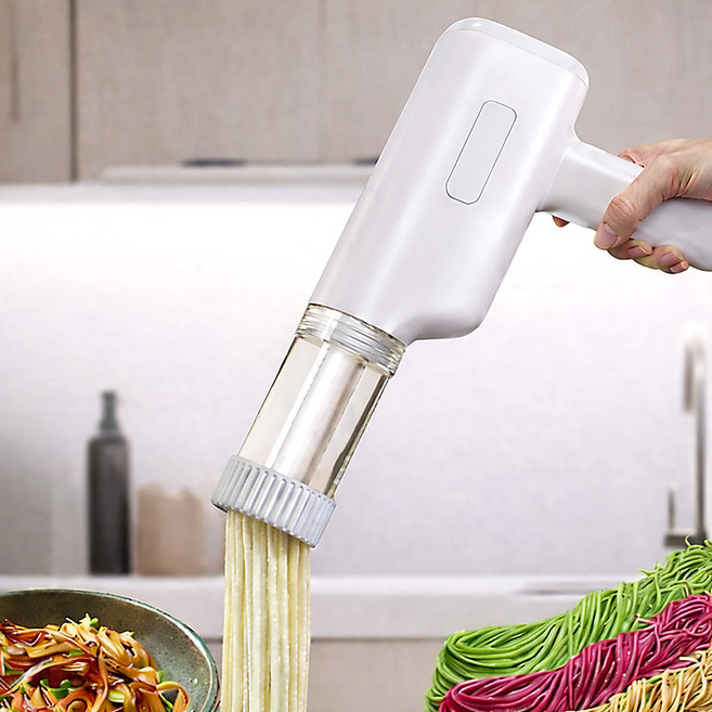 프리라이프 - 제면기 자동 면기계 핸디형 자동 면출기 무선 편리 5종 면출 모구 포함, 흰색