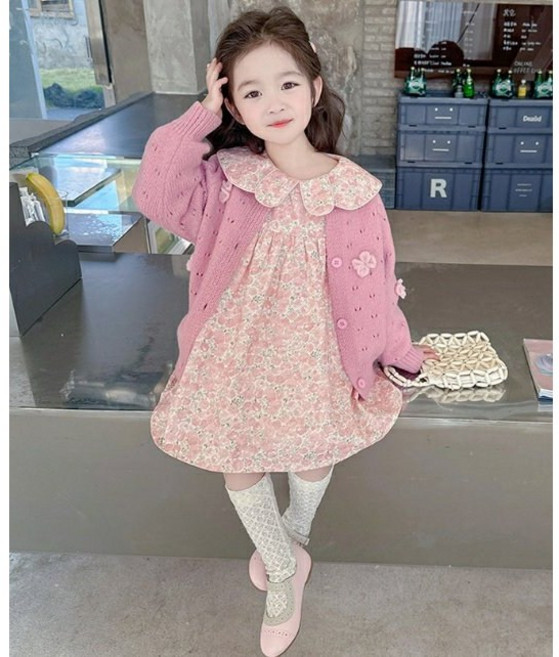 아짱) 키즈여아 봄가을신상 여아원피스 가디건 아동복신상 가디건+원피스세트