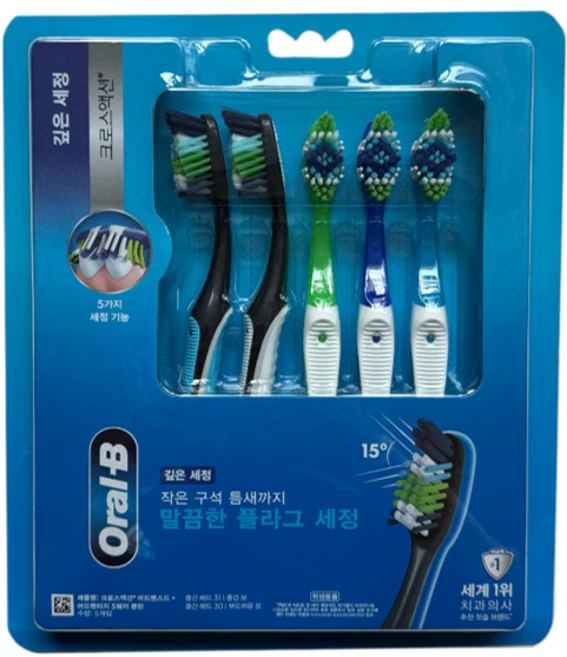 오랄비 크로스액션 어드밴스드 + 어드밴티지 5웨이 클린, 1개, 5개입 - 쿠팡