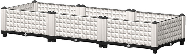 마드레하우스 플랜트박스 상추키우기 대형화분 텃밭상자 저면관수, 화이트, 옵션3(기본 3칸)