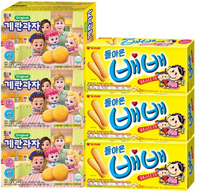 돌아온 배배 80g+계란과자 70g, 3세트, 150g