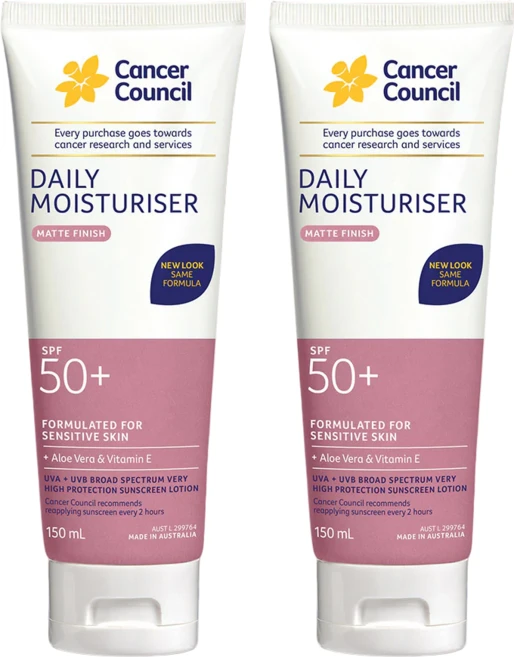 호주 선크림 캔서카운슬 페이스데이웨어 모이스쳐라이져 SPF 50+, 2개, 75ml - 쿠팡