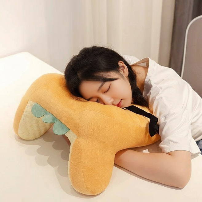다용도 책상베개 경추요추 쿠션 토스트 낮잠베개 사무실쿠션, 그레이