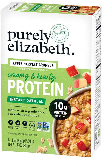 Purely Elizabeth 애플 하베스트 크럼블 인스턴트 단백질 오트밀 7.6 온스, 1개