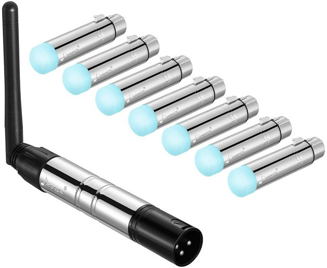 도너 DMX512 무선 컨트롤러 2.4G DFI DJ 7개 수신기 1개 송신기 LED 무대 조명 제어, Silver