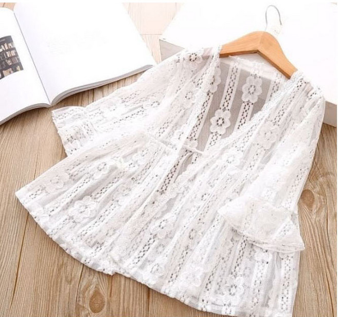 주니유니 아동 레이스꽃썸머가디건 아동가디건 여름가디건