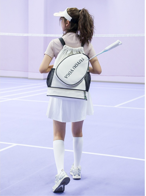 키밍 배드민턴 테니스 백팩 가방, 1개, 화이트