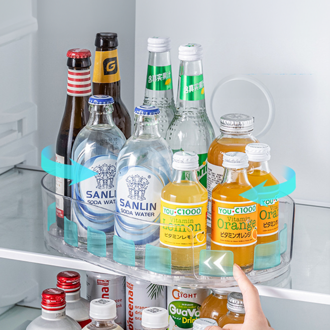 맘편한생활 냉장고 회전 트레이, 1개, 투명