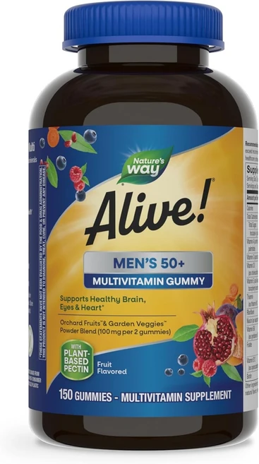 네이처스웨이 얼라이브 남성용 종합비타민 데일리 구미 멀티비타민 150개, 150 Count (Pack of 1), 1개, 150정 - 쿠팡