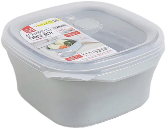 전자레인지용 사각 용기 2600ml 그레이, 1개