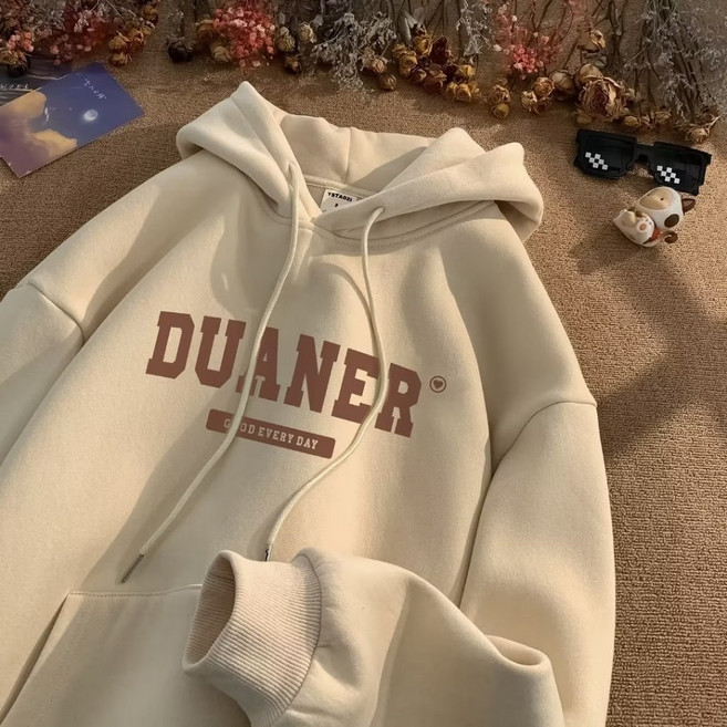 帽T男情侶帽t大尺寸連帽衫 秋冬季連帽上衣學生長袖上衣 韓版日系英文字母印花簡約百搭寬鬆