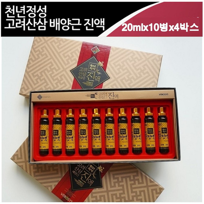 비트로시스 고려 산삼 배양근 진액 엑기스 추천 산삼선물세트 20mlx10병x4박스, 4박스