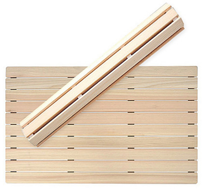 [이오스트] 편백나무 롤링 발매트 중 민자 / 욕실 화장실 현관 베란다 캠핑 발판 깔판