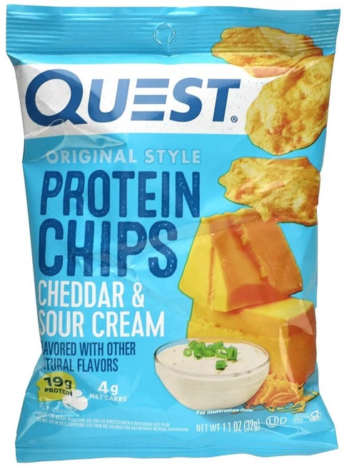 퀘스트뉴트리션 Original Style 프로틴칩 Cheddar Sour 크림 8 백 1.1 oz (32g), 8개, 32g - 쿠팡