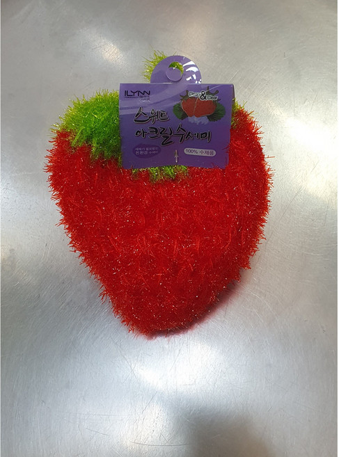 아이린 스위트 아크릴 수세미 후크형 수제수세미 주방 설거지, 1개, 1개