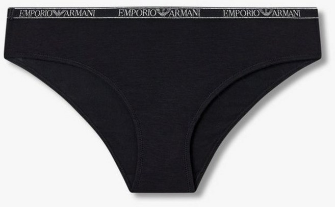 매장정품 EMPORIO ARMANI UNDERWEAR 엠포리오 아르마니 언더웨어 여성 메탈릭 로고 밴딩 레이온 브리프_블랙 0825111536 2501592546 1712368