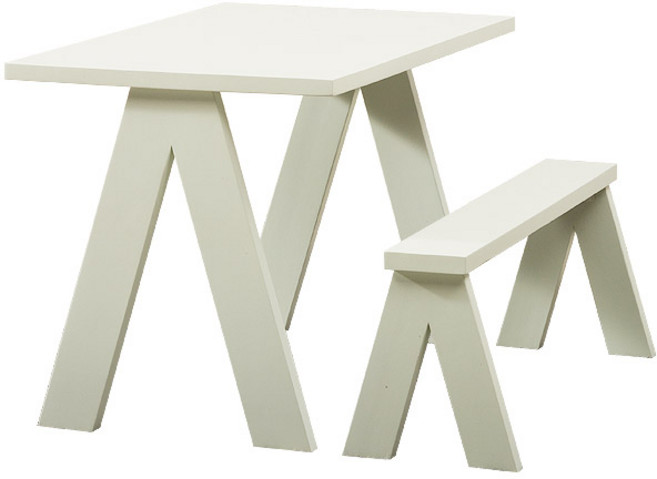 아카시아 원목 식탁 테이블 380 + 벤치1개, 화이트