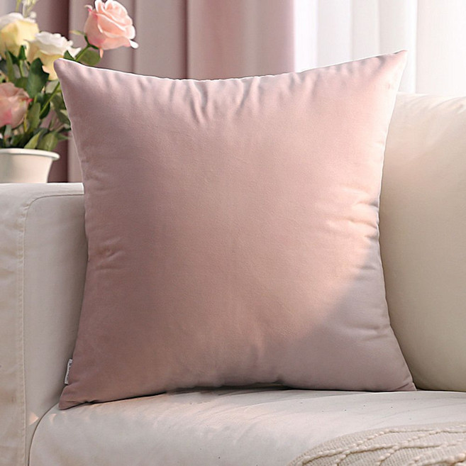 쇼파 쿠션 허리 북유럽 소파 엔틱 등받이, 더티 핑크 벨벳