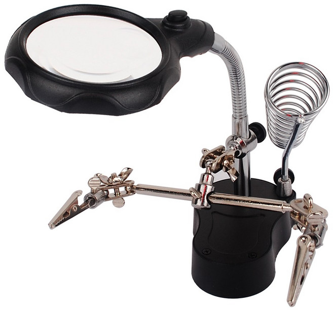 LED 인두기 스탠드 납땜용 확대경 돋보기 인두거치대, MG16126-A