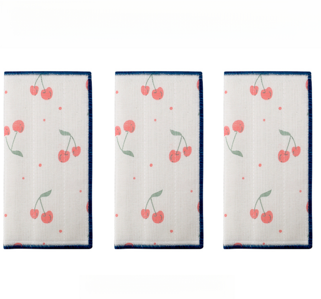 귀월미 주방용 행주 주방 3개, 1세트, 체리 패턴