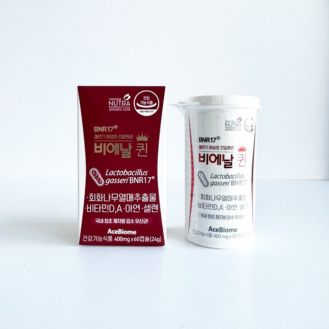 비에날17 BNR17 비에날퀸 유산균 갱년기 중년 장년 BNR퀸 유신균 박주미 체지방 감소 장 배변 활동 원활 소포리코사이드 락토바실러스 가세리 40대 50대 60대 추천 선물, 60정, 1개