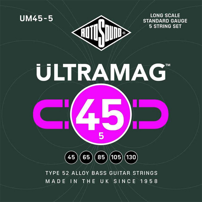 RotoSound - Ultramag Bass 5st Standard Long Scale / 5현 베이스 스트링 45-130 (UM45-5), *, *, 1개
