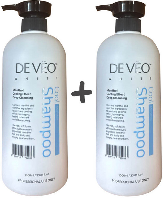 1+1 드베 쿨 샴푸 1000ml 두피 쿨링 미용실 대용량, 2개, 1L