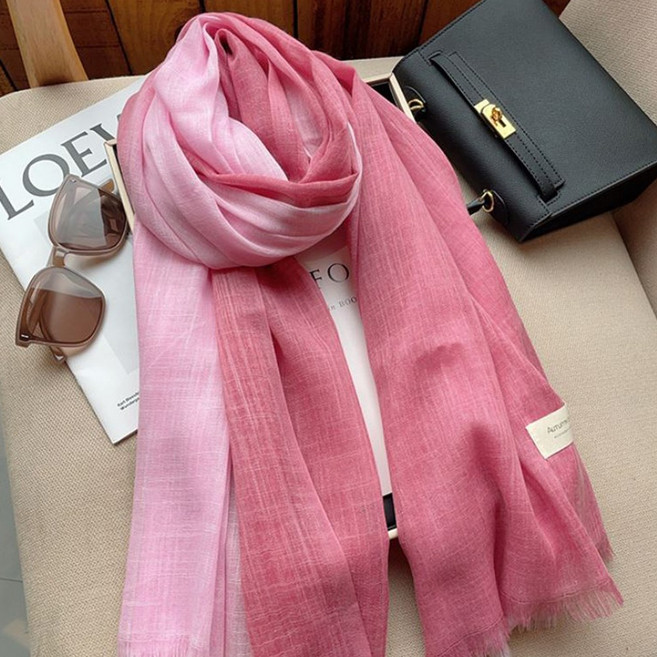 명품 스카프 스타일 롱스카프 사계절 봄 가을 고급스러운 데일리 여행 모임 목도리 / 린넨 투톤 머플러