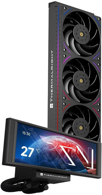 Thermalright Trofeo Vision 360 블랙 C AIO 쿨러 6 86인치 LCD 롱스크린 고성능 360mm 수냉식 라디에이터 1280x480 해상도의 IPS 화면, BLA
