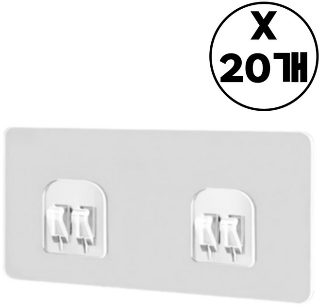 제이케이로 무타공 매직 후크 걸이 스티커 욕실, L사이즈, 20개입