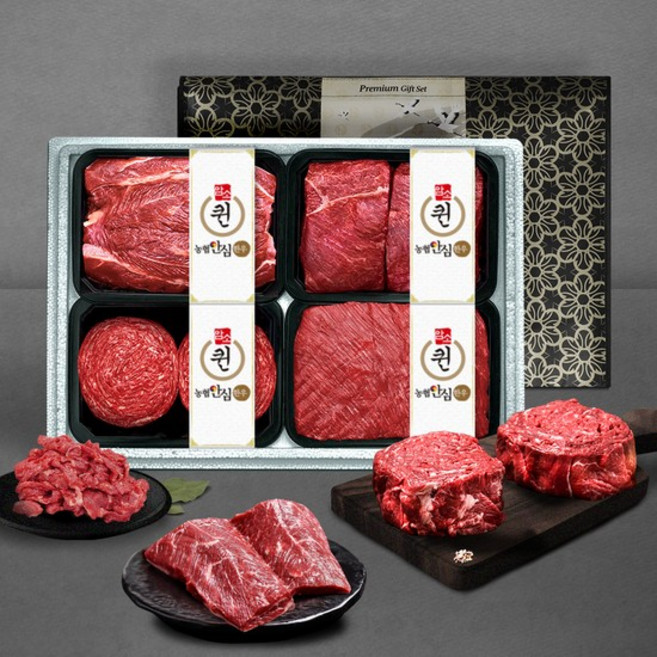 농협안심한우 암소퀸 1등급 정육선물세트 1호불고기+국거리+사태+장조림/각300g, 없음, 1개