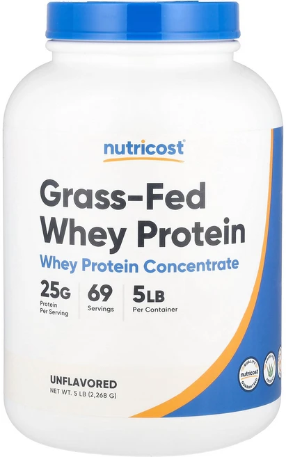 Nutricost 목초 사육 유청 단백질 농축물 무맛 2 268g(5lb) Nutricost (뉴트리코스트), 2267 g, 1개, 2.268kg - 쿠팡