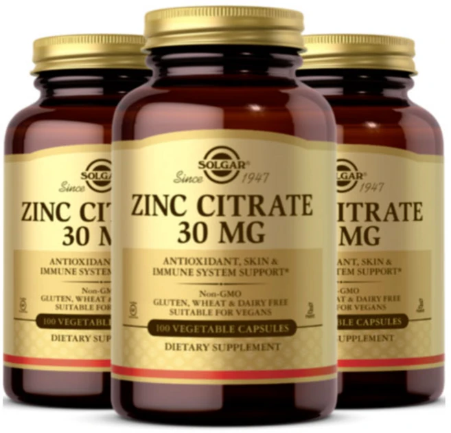 솔가 아연 시트레이트 30mg 베지터블 캡슐, 3개, 100정 - 쿠팡