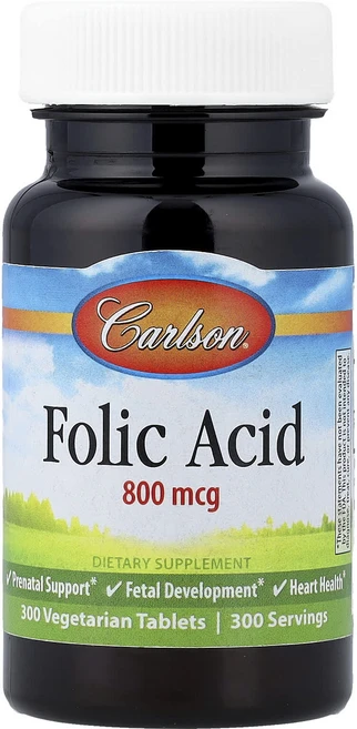 칼슨 엽산 800mcg 100 베지정, 3개, 300정 - 쿠팡