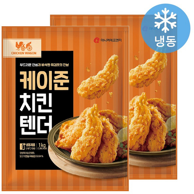 케이준 치킨텐더 마니커 1kg/25±5ea, 2개, 1kg