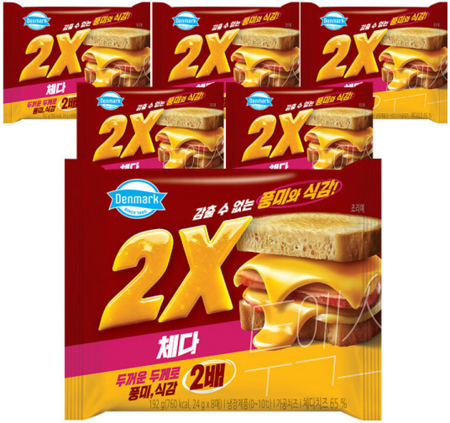 동원 덴마크 2X(투엑스) 체다치즈, 동원 덴마크 2X(투엑스) 체다치즈 192g x 6개