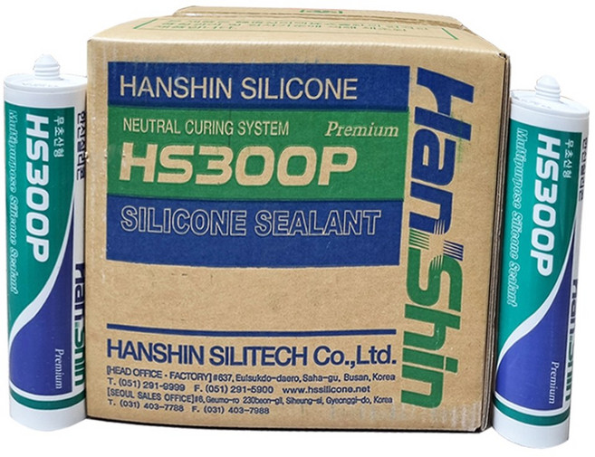 한신 프리미엄 건축용 실리콘 HS-300P 1박스(25개) 회색, 25개