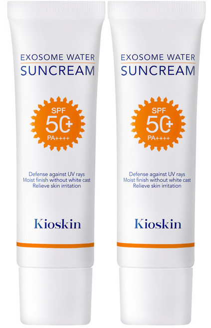 엑소좀 특허성분 모공개선 워터리 수분선크림 백탁없음 남녀공용 모공축소 데일리 무자극 SPF 50+ PA ++++, 2개, 50ml