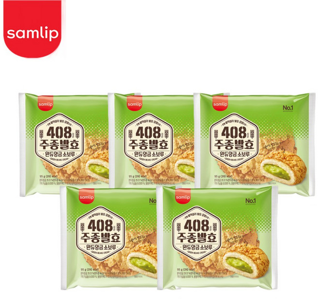 삼립빵 삼립 주종발효 완듀앙금 소보루, 5개, 95g