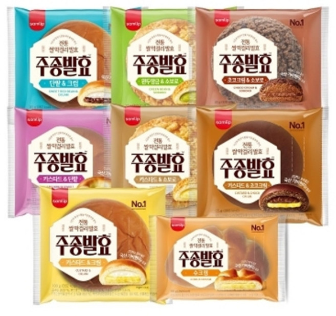 삼립 주종발효 단팥크림빵 15봉 외 (카스타드/슈크림/소보로), 주종발효 완두앙금소보로 14봉