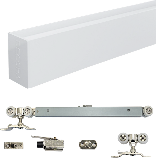 화이트 벽면슬라이딩레일 미닫이문 슬라이딩도어레일, 1세트