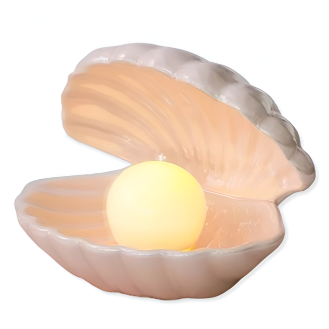 리빙앤소품 진주 펄 조개 무드등 액세서리 트레이, 핑크