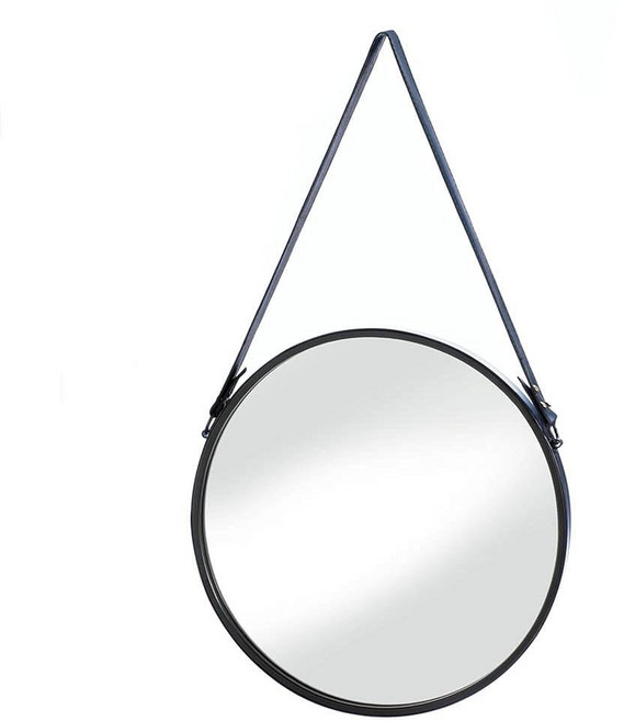 Zingz & Thingz 홈 데코 원형 벽 거울 인조 가죽 스트랩 40.9x25.5x69.9cm(15.75x1x, Zingz & Thingz 홈 데코 원형 벽 거울, 인