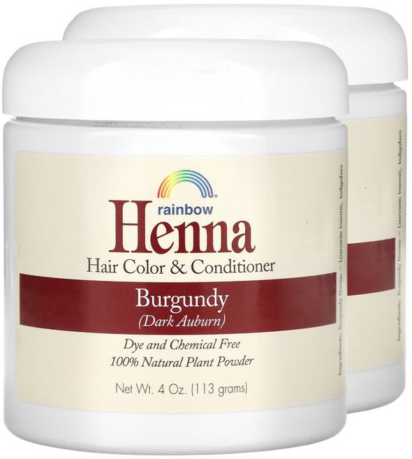 레인보우 리서치 헤나 염색 버건디 113g 2개 헤어 컬러