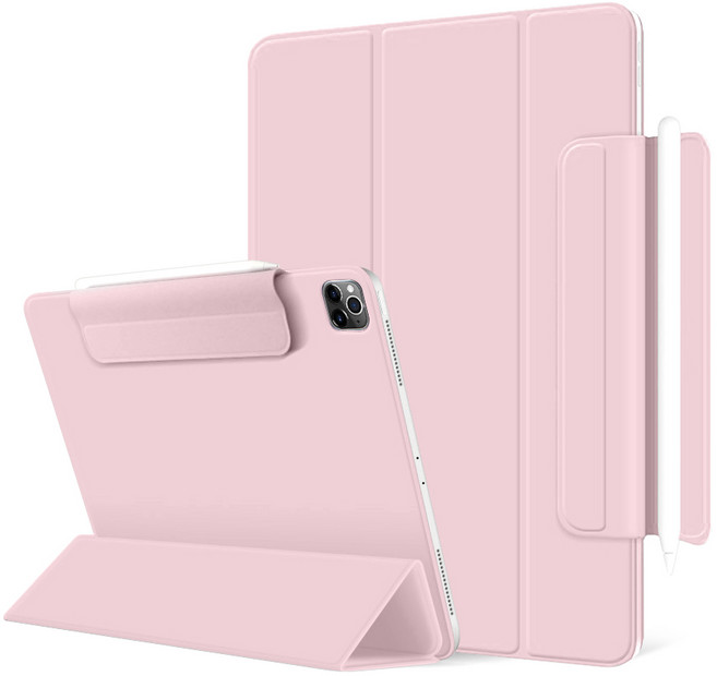 아이몰 아이패드 애플펜슬 수납 마그네틱 스마트커버 크레파스 케이스, 핑크