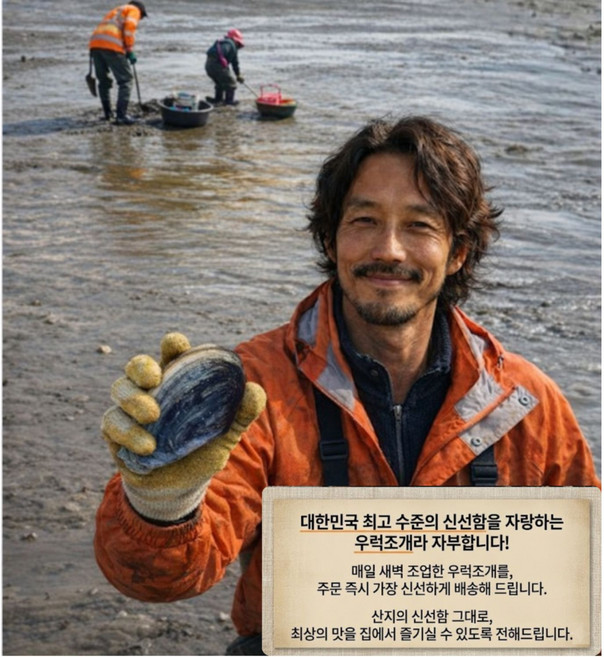 자연산 우럭조개 1kg 껍질조개 남해안 당일채취 해감 [명교수산], 1개