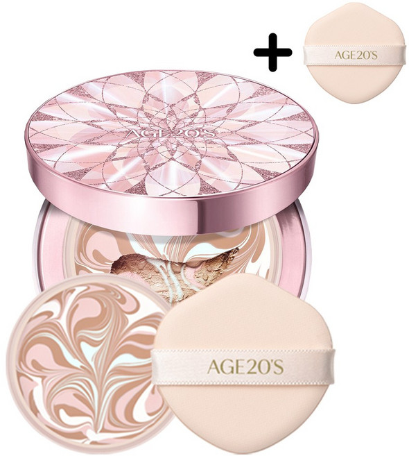 에이지20s 더블루밍 다이아 에센스 커버 팩트 최신상 본품+리필+마스터 퍼프, 1개, 21호