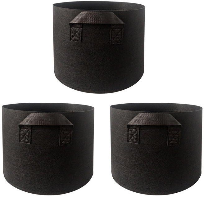 파파가든 부직포화분 58L (직경 50cm x 높이 30cm), 3개, 블랙
