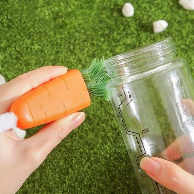 텀블러뚜껑세척솔 실리콘청소솔 휴대용클리너 컵틈새청소 주방용품 위생관리도구, 2in1텀블러세척솔, 1개